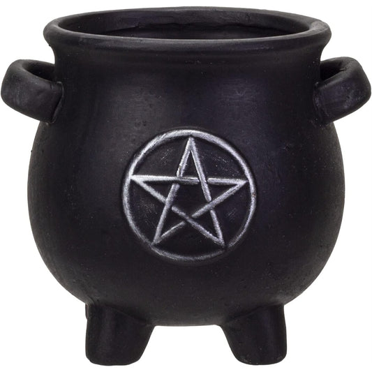 Pentagram Witches Cauldron Terracotta Planter Pot Candy Holder Tabletop Figurine