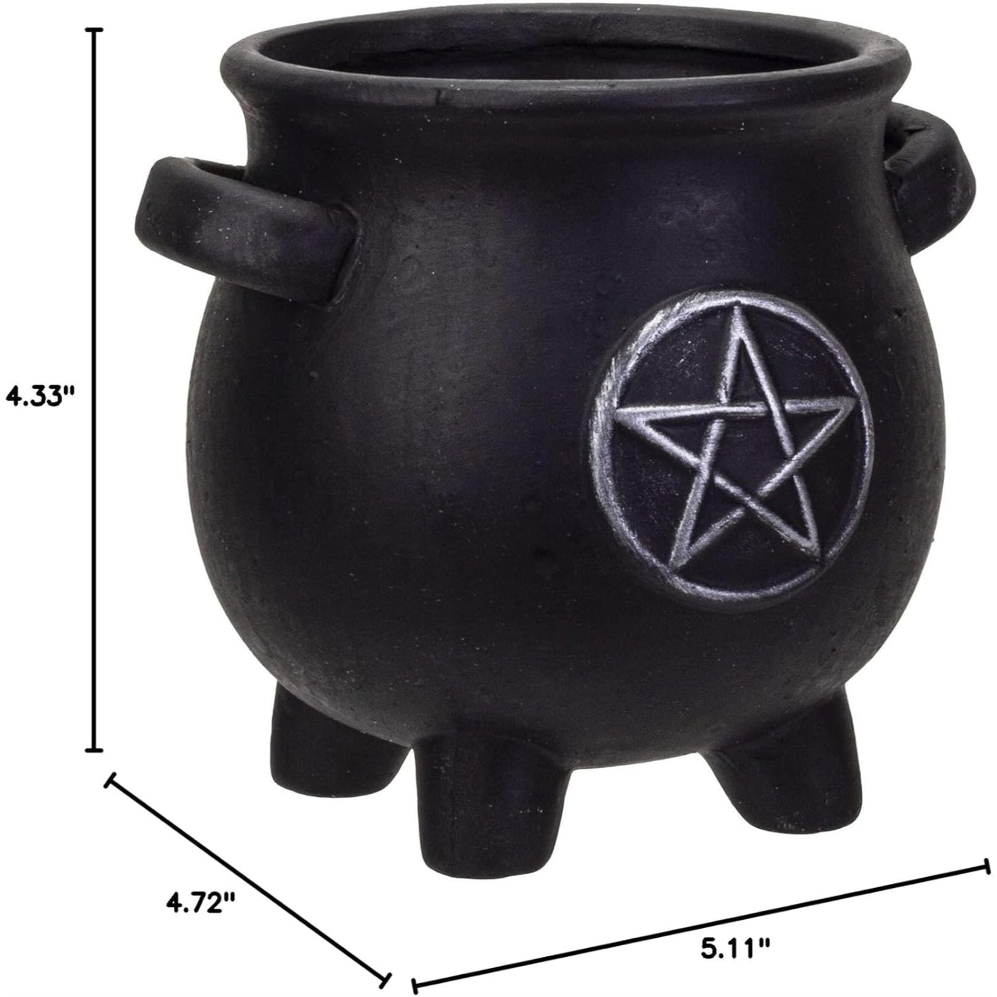 Pentagram Witches Cauldron Terracotta Planter Pot Candy Holder Tabletop Figurine