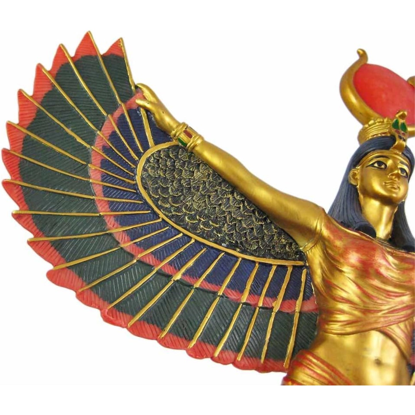 Winged Isis Egyptian Goddess Deity Wall Hanging Plaque Egypt Decoration 11.75 x 12.25 inch