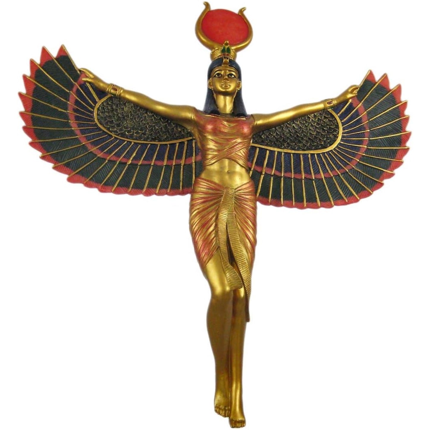 Winged Isis Egyptian Goddess Deity Wall Hanging Plaque Egypt Decoration 11.75 x 12.25 inch