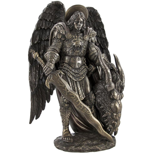 Saint Michael and The Dragon Archangel Statue Saint Figurine 10.75 inch