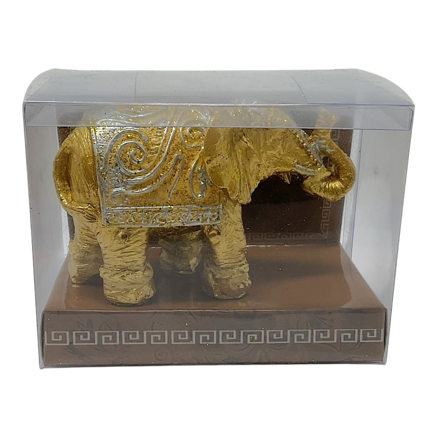 Gold Elephant of Wealth Mini Resin Figurine Home Decoration 3.25 x 2 inch