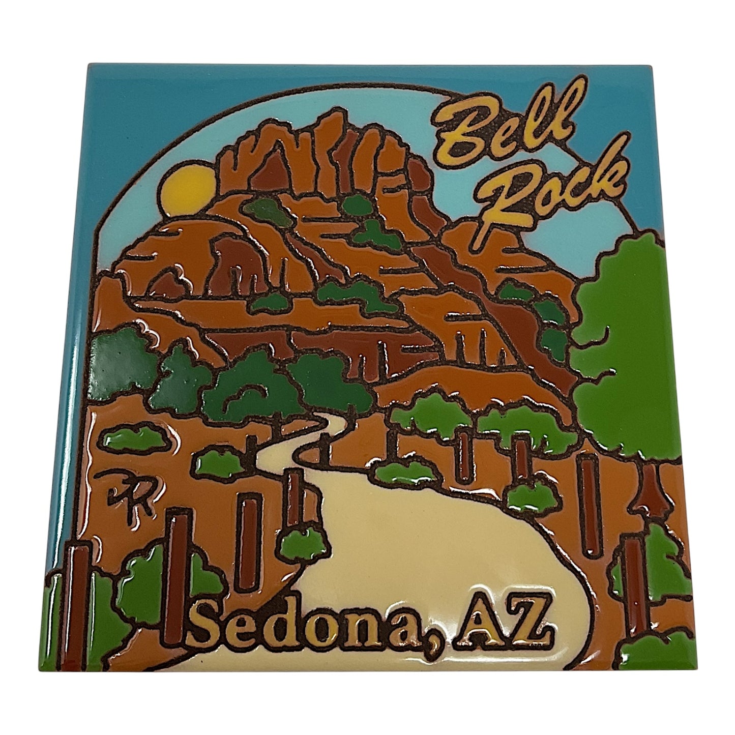 Earthtones Bell Rock Sedona Arizona 6X6 Colorful Hand Glazed Southwest Decorative Tile