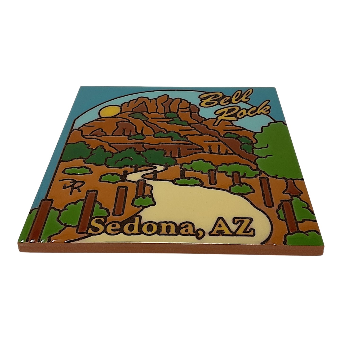 Earthtones Bell Rock Sedona Arizona 6X6 Colorful Hand Glazed Southwest Decorative Tile
