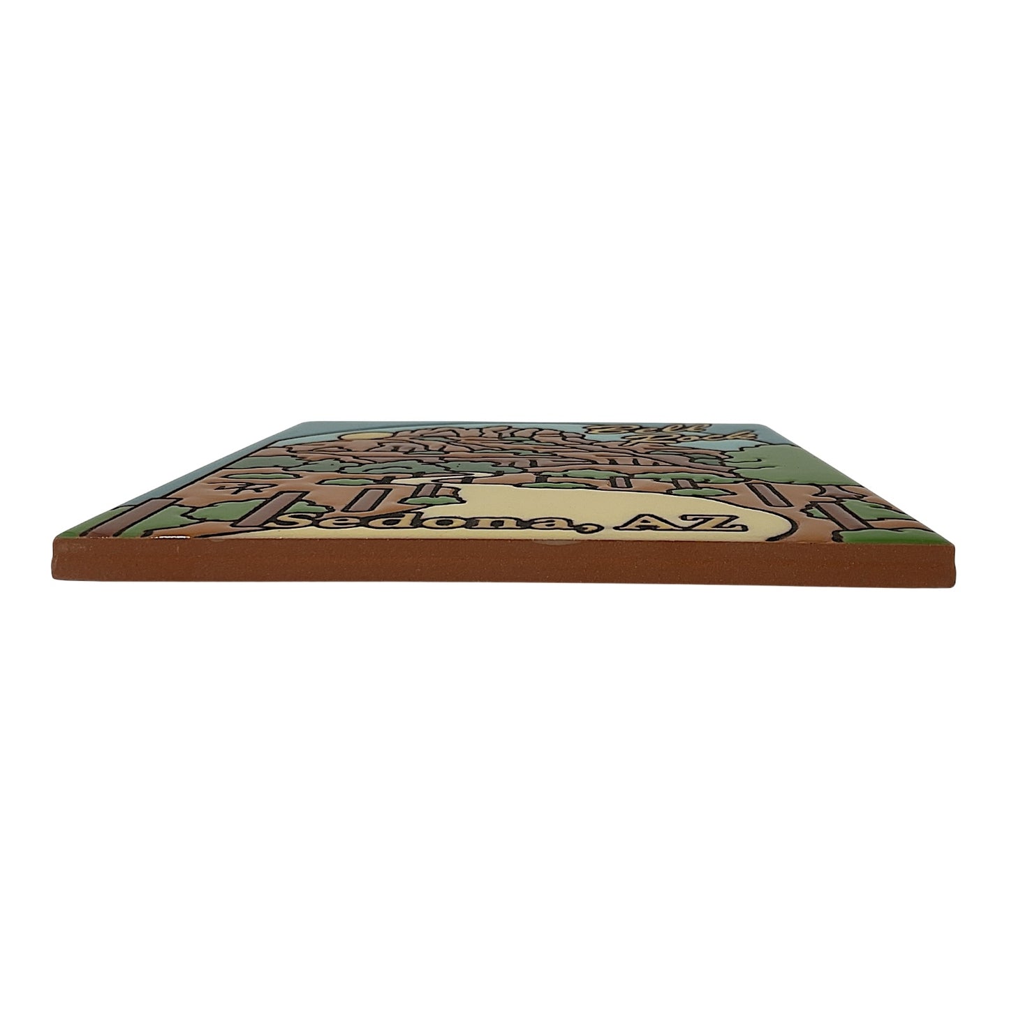 Earthtones Bell Rock Sedona Arizona 6X6 Colorful Hand Glazed Southwest Decorative Tile