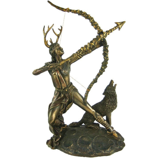 Moonlight Mysteries Greek Goddess of The Wilderness Artemis Resin Statue 10 inch