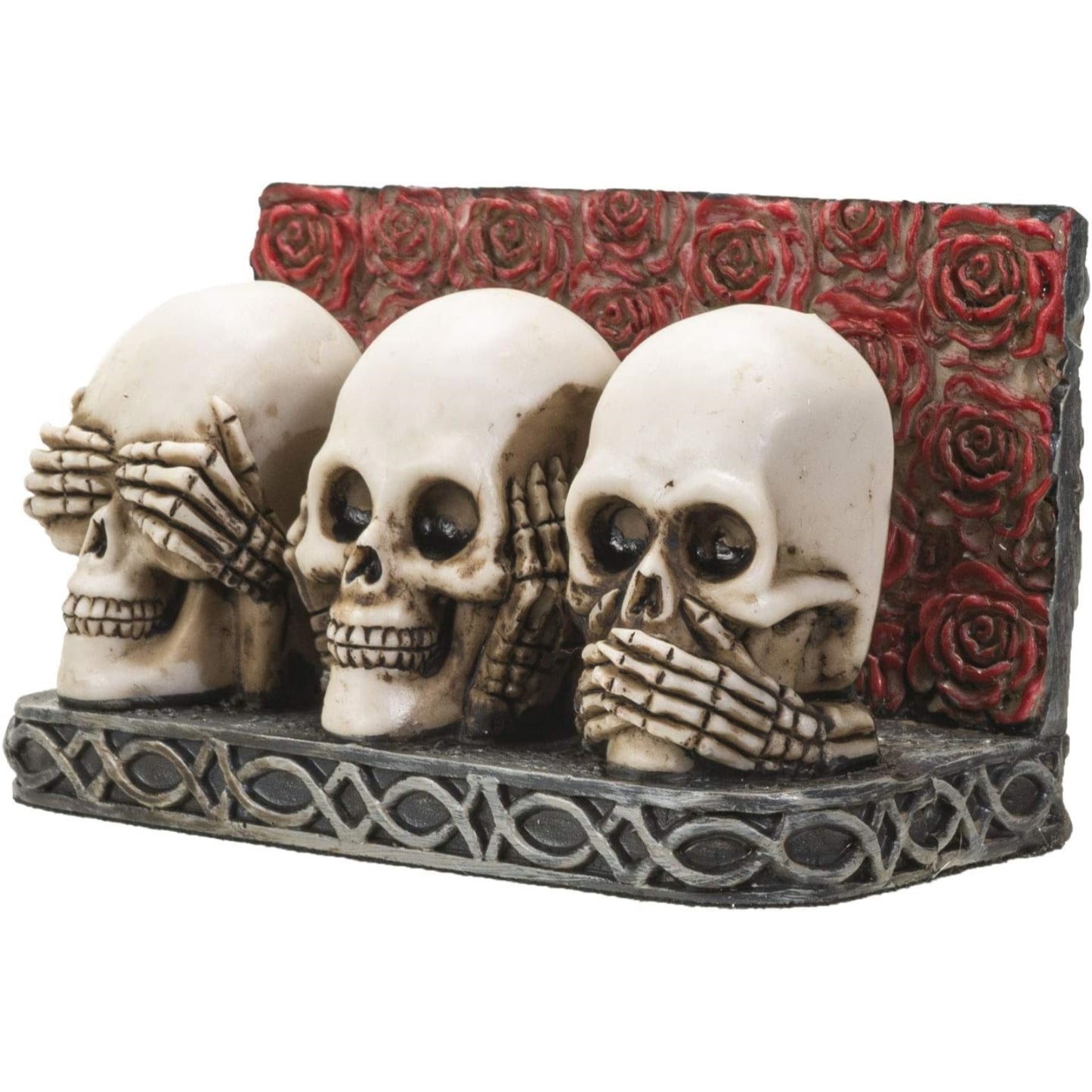 See Hear and Speak No Evil Skeletons Resin Card Display Holder