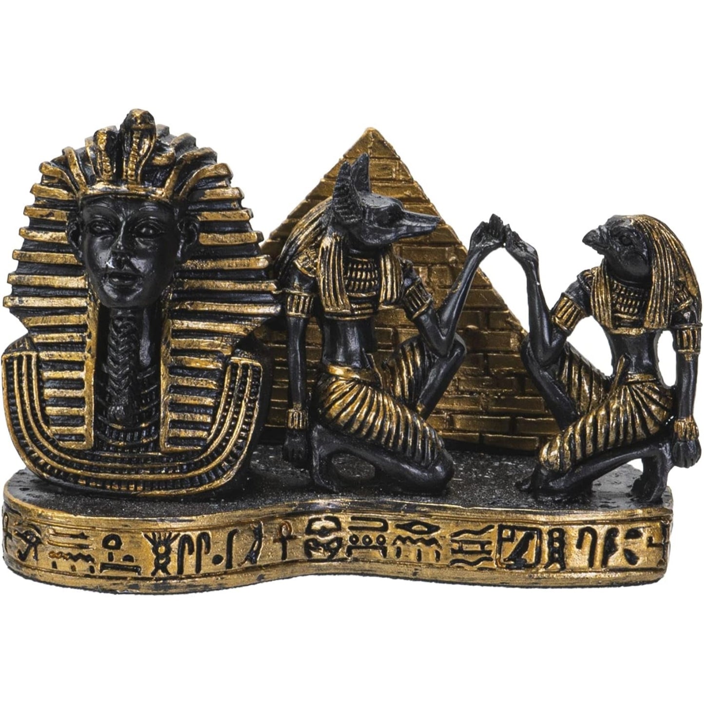Egyptian King Tut Anubis and Pyramid Resin Business Card Holder