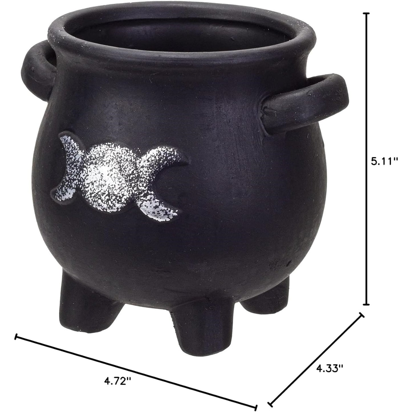 Triple Moon Witches Cauldron Terracotta Planter Pot Candy Holder Tabletop Figurine
