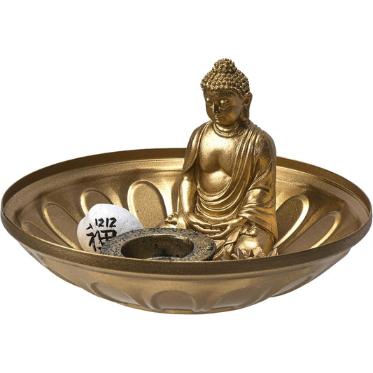 Buddha Zen Resin Figurine Candle Holder Dish