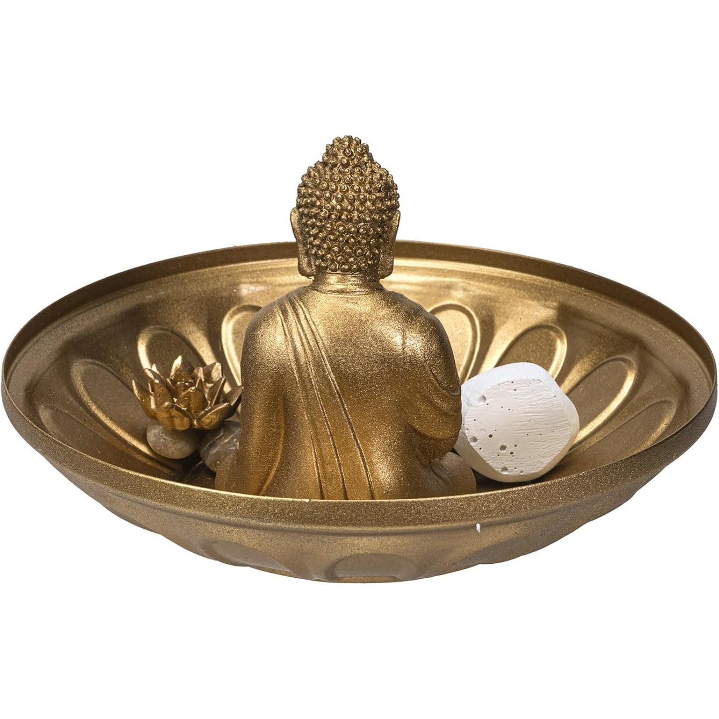 Buddha Zen Resin Figurine Candle Holder Dish