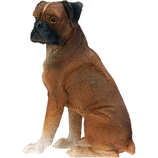 Sitting Boxer Dog Resin Figurine 3.5 Inch