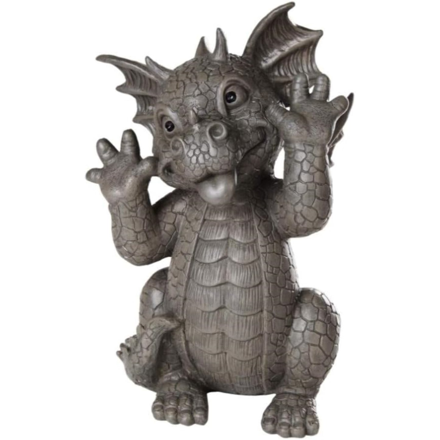 Dragon Taunting Dragon Garden Display Decorative Accent Sculpture Resin 10 Inch Tall