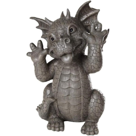 Dragon Taunting Dragon Garden Display Decorative Accent Sculpture Resin 10 Inch Tall