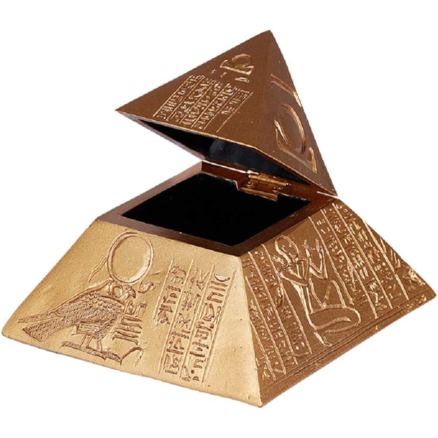 Egyptian Gold Pyramid Jewelry Trinket Keepsake Box Container