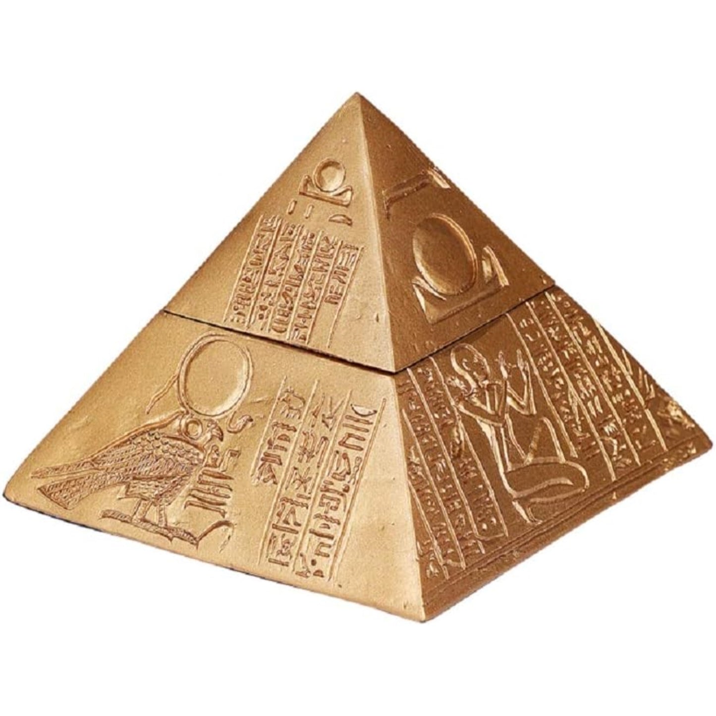 Egyptian Gold Pyramid Jewelry Trinket Keepsake Box Container