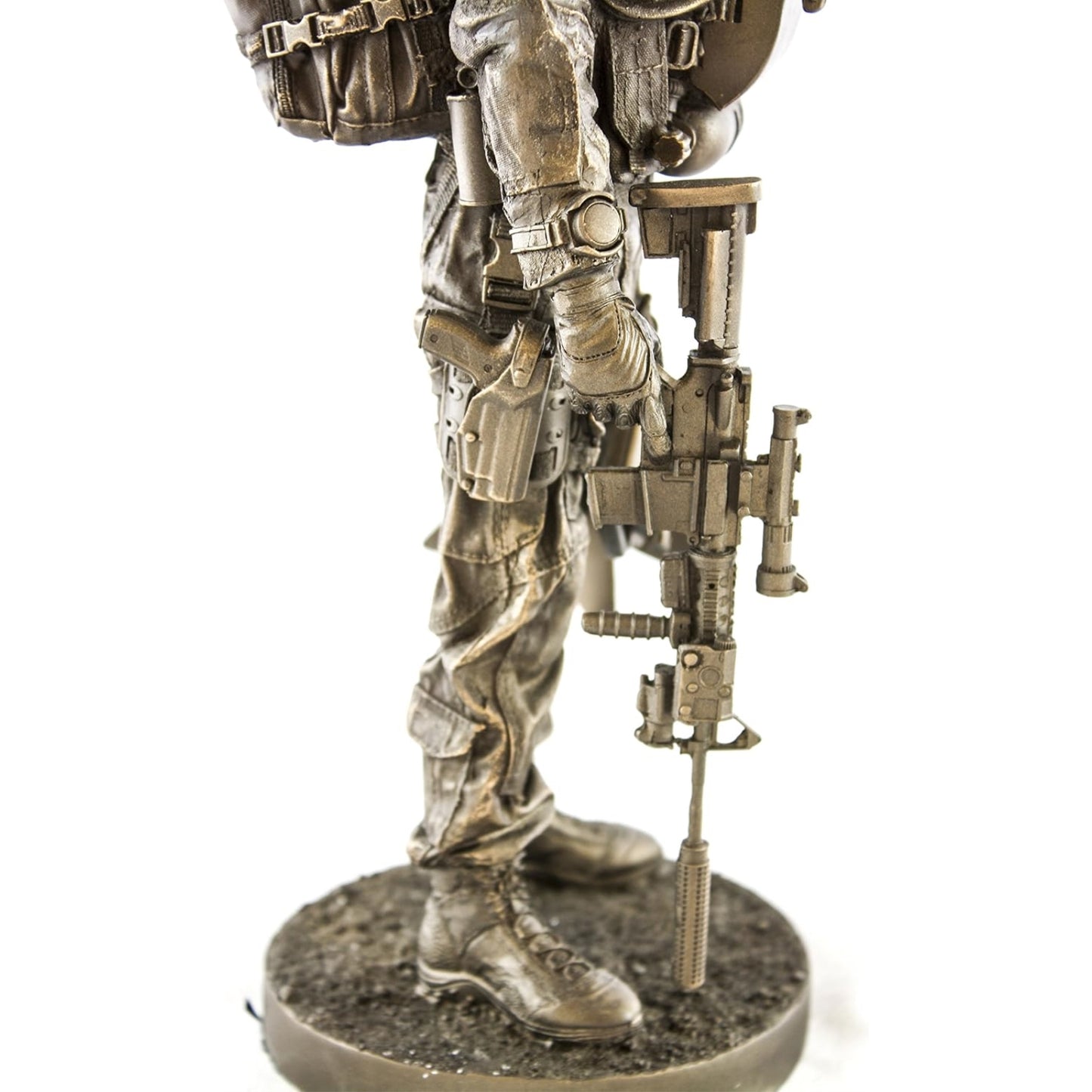 Navy Seal Bronzed Resin Military Statue Modern Era Navy Seal 13 inch