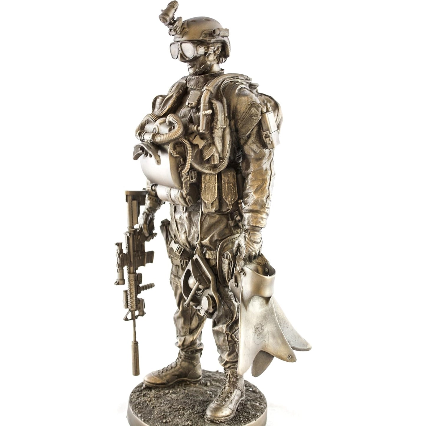 Navy Seal Bronzed Resin Military Statue Modern Era Navy Seal 13 inch