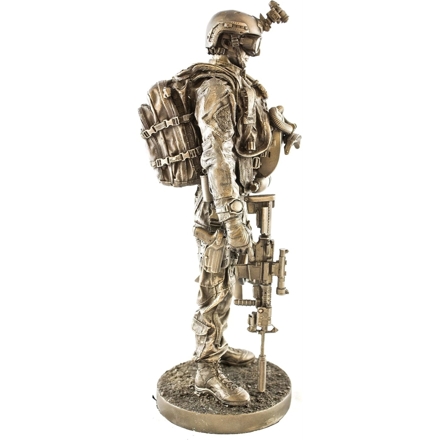 Navy Seal Bronzed Resin Military Statue Modern Era Navy Seal 13 inch