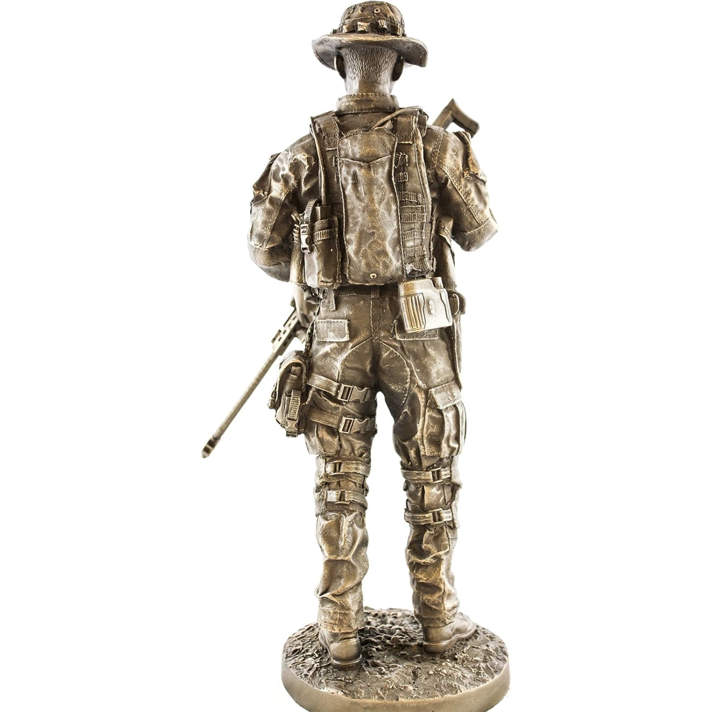 Sniper Bronzed Resin Military Statue Modern Era Sniper .50 Cal Barrett M82 13 inches Tall