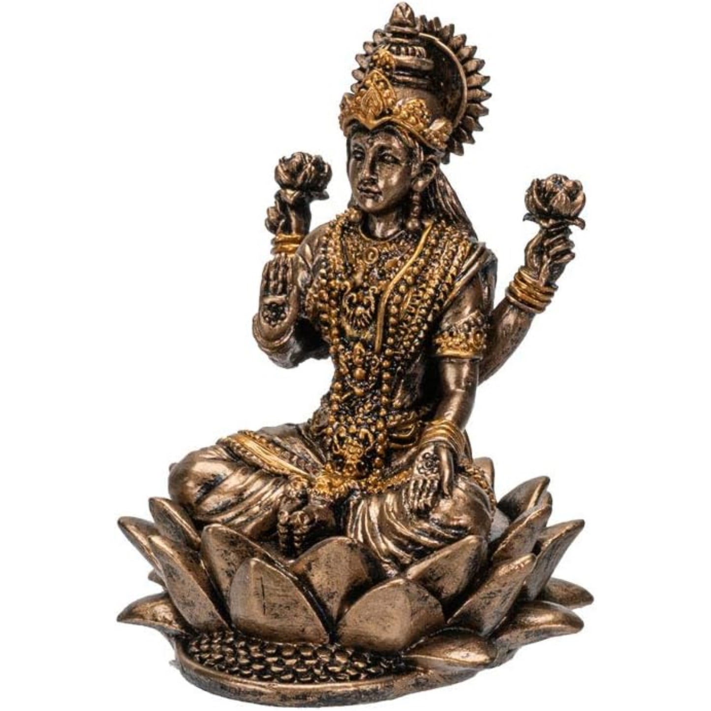 Hindu God Lakshmi Miniature Resin Figurine Statue 2.5 inch