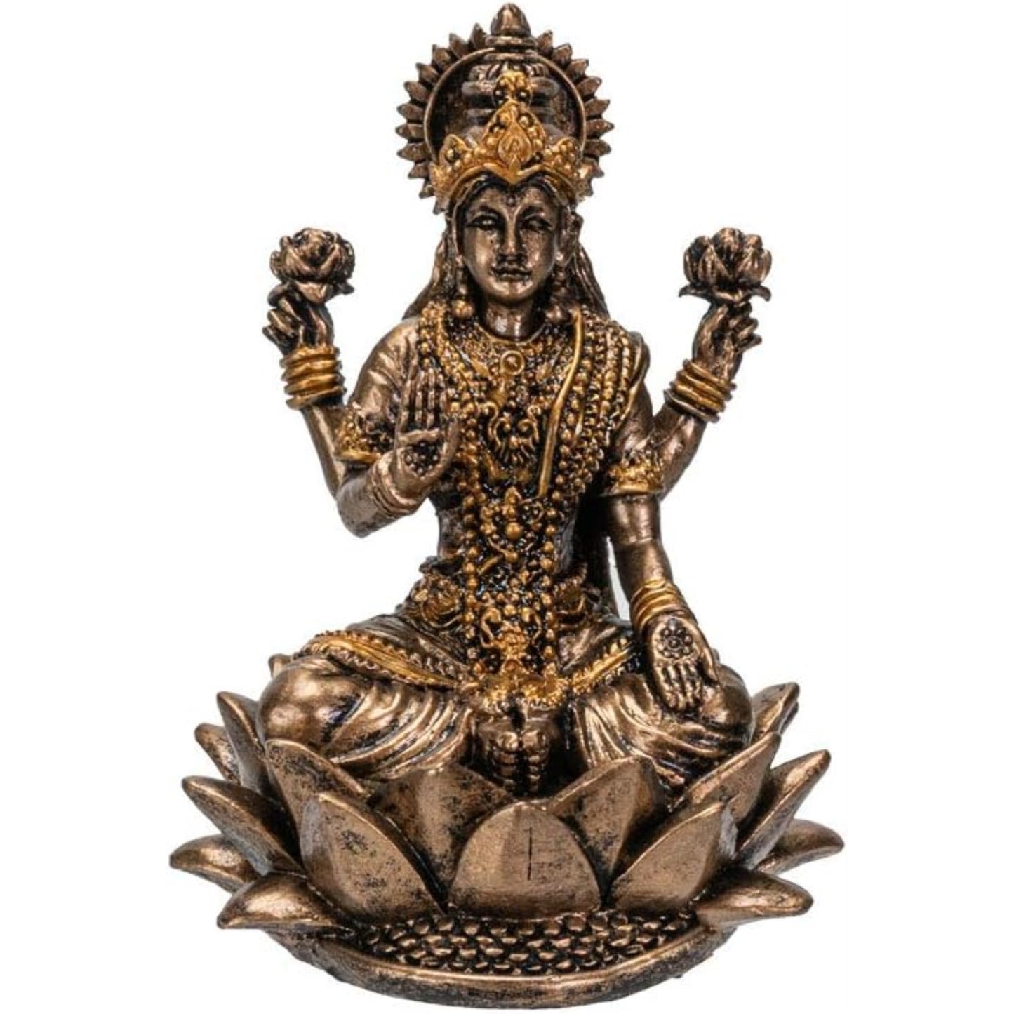 Hindu God Lakshmi Miniature Resin Figurine Statue 2.5 inch