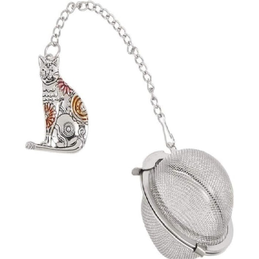 Ganz Charming Cat Zinc Metal Mesh Tea Infuser Ball with Enameling For Loose Leaf Tea Reusable