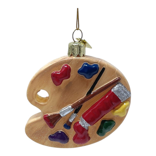 Kurt Adler Noble Gems Glass Paint Palette Christmas Ornament 3.3 inch