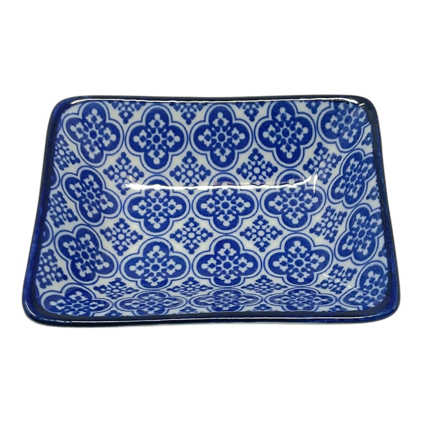 Blue and White Ceramic Japanese Style Sauce Dipping Bowls 4 Piece Set