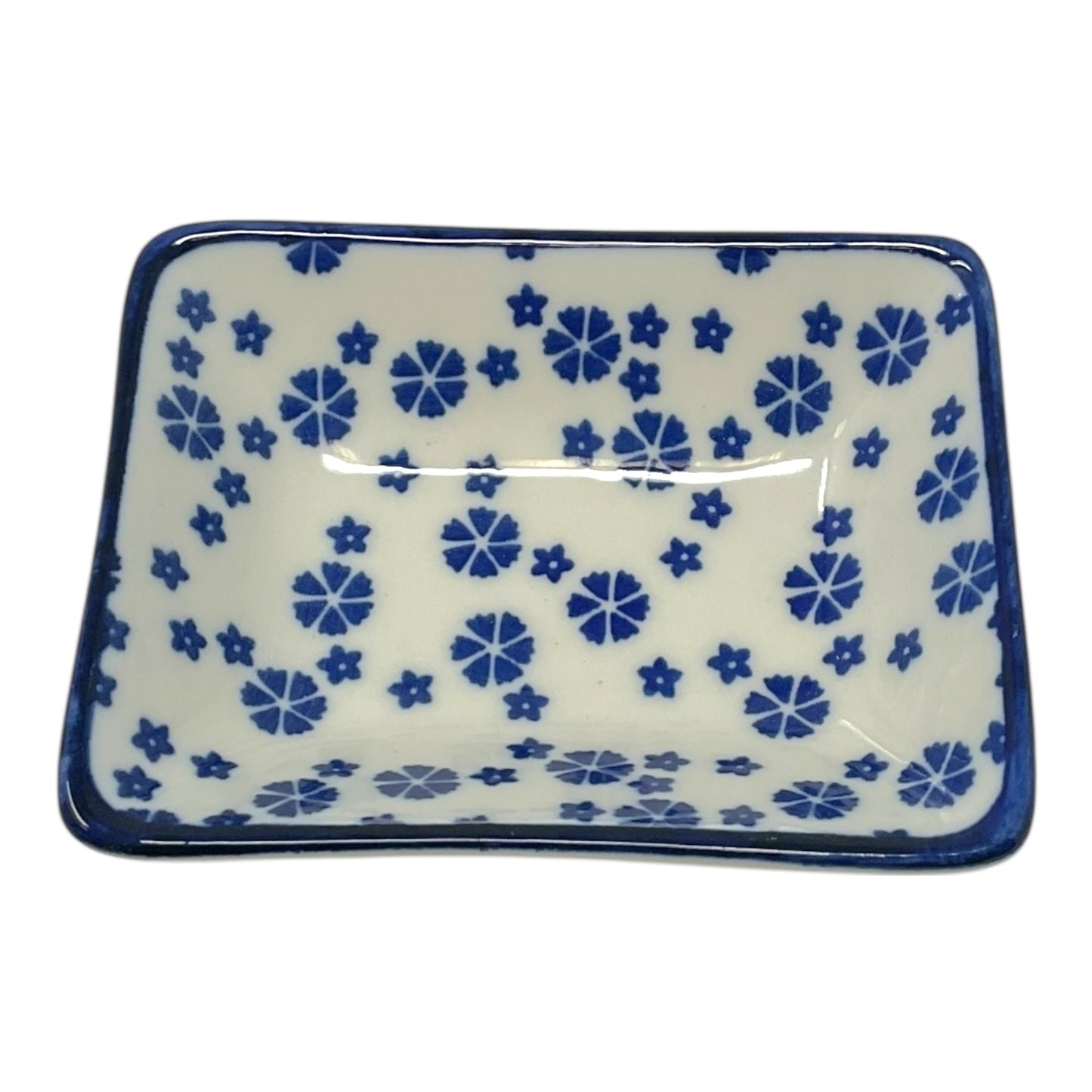Blue and White Ceramic Japanese Style Sauce Dipping Bowls 4 Piece Set