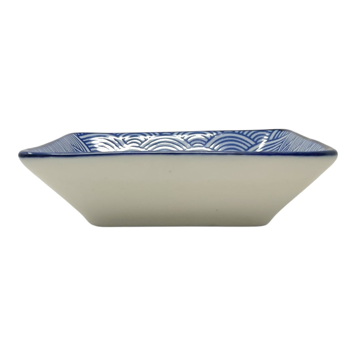 Blue and White Ceramic Japanese Style Sauce Dipping Bowls 4 Piece Set