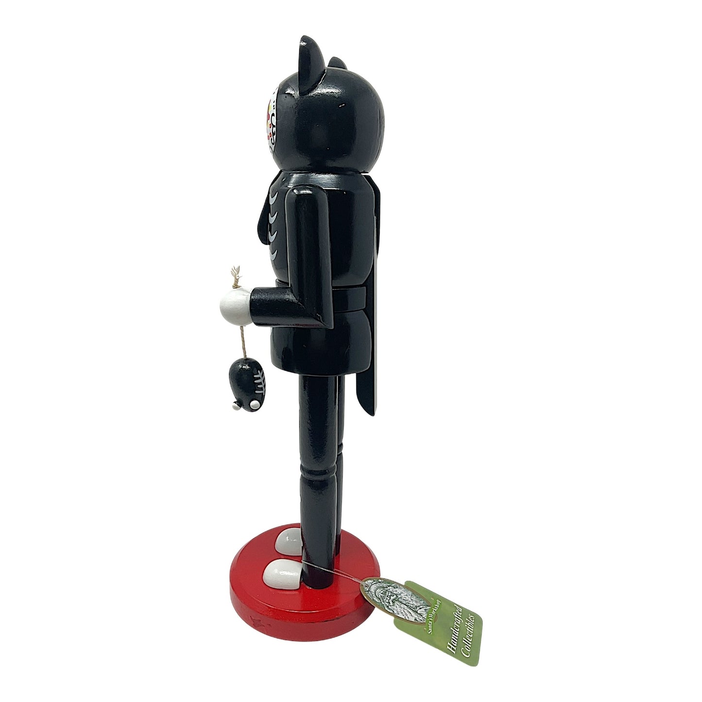 Santa's Workshop Day of the Dead Black Cat Nutcracker Decoration 14 Inch