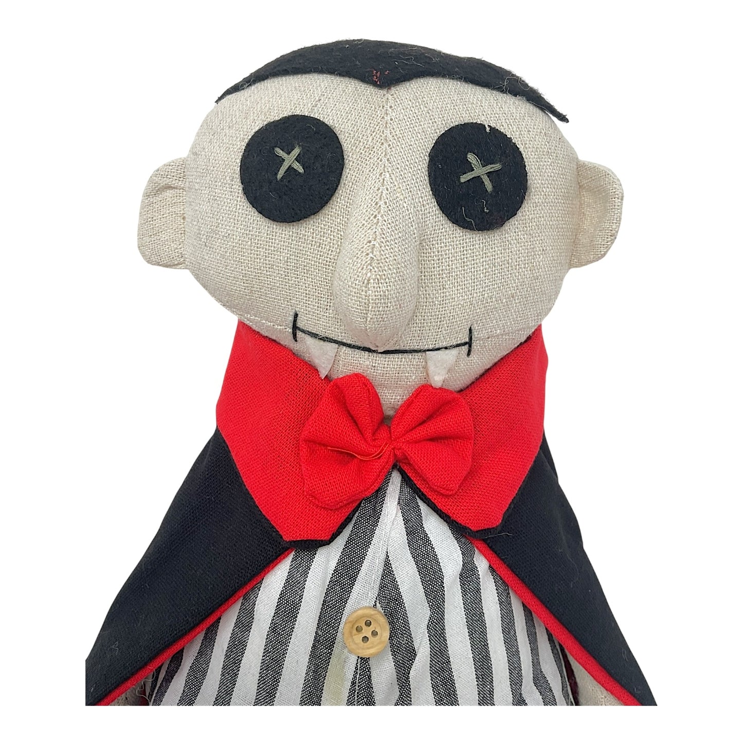 Delton 18 inch Dangle Leg Dracula Vampire with Cape Halloween Sitting Stuffed Doll Decoration