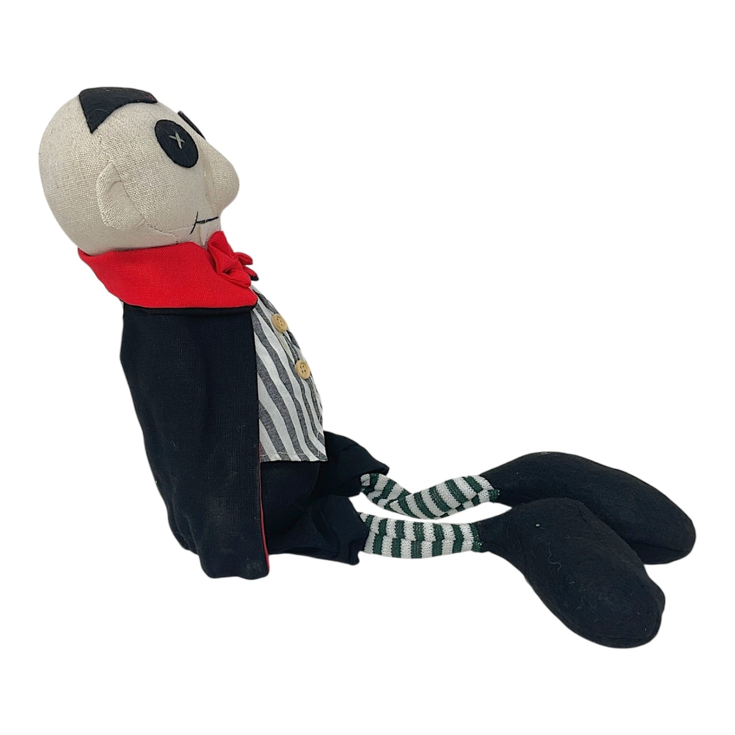Delton 18 inch Dangle Leg Dracula Vampire with Cape Halloween Sitting Stuffed Doll Decoration