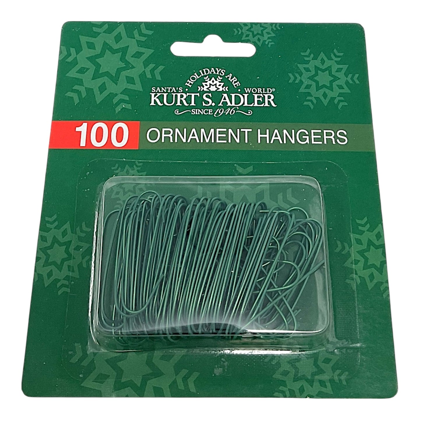 Kurt Adler Green Christmas Ornament Hook Hangers 100 Count 1.375 inch