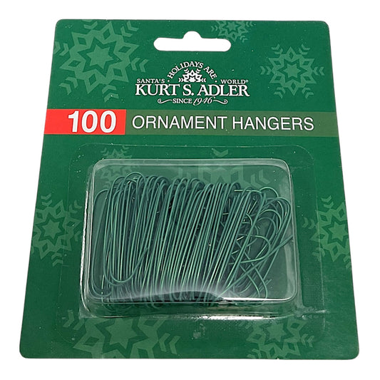 Kurt Adler Green Christmas Ornament Hook Hangers 100 Count 1.375 inch