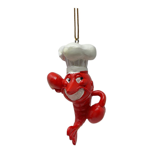 Beachcombers Smiling Chef Lobster Resin Christmas Tree Ornament 3.5 inch