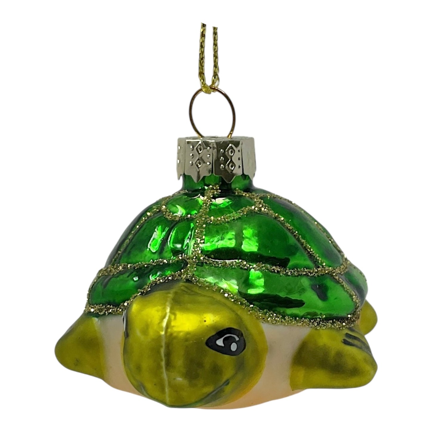 Beachcombers Green Sea Turtle Blown Glass Christmas Tree Ornament 2.5 inch