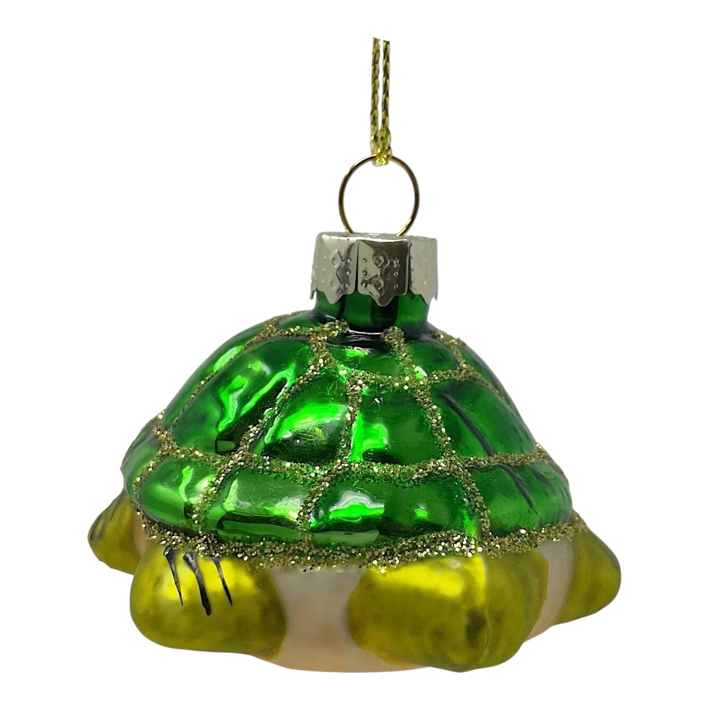 Beachcombers Green Sea Turtle Blown Glass Christmas Tree Ornament 2.5 inch