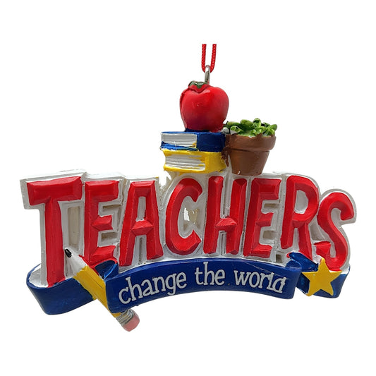 Kurt Adler Teachers Change the World Resin Christmas Tree Ornament 3.25 inch Long