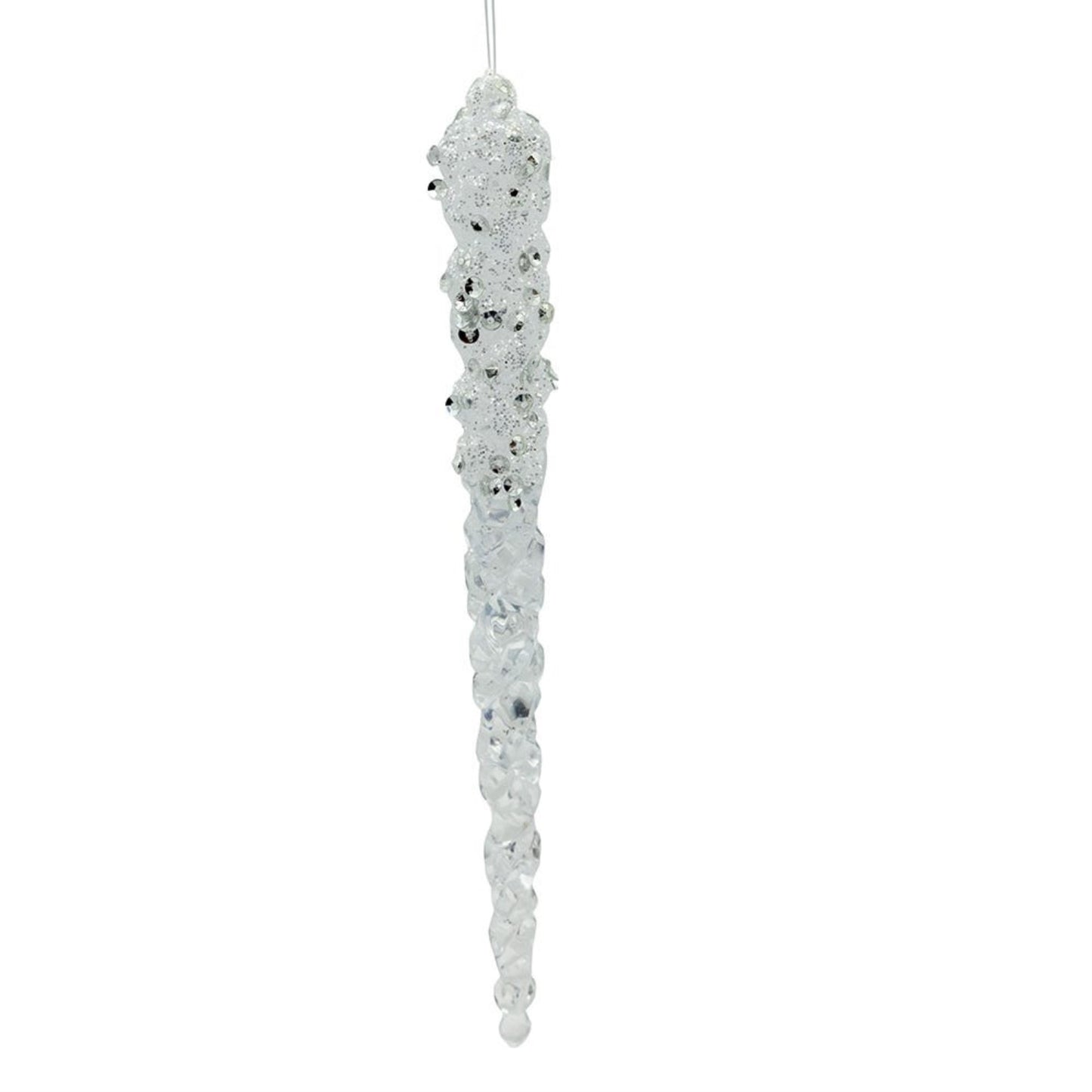 Kurt Adler Icicles with Glitter Christmas Tree Ornaments 6 Piece Set 6 inches Tall