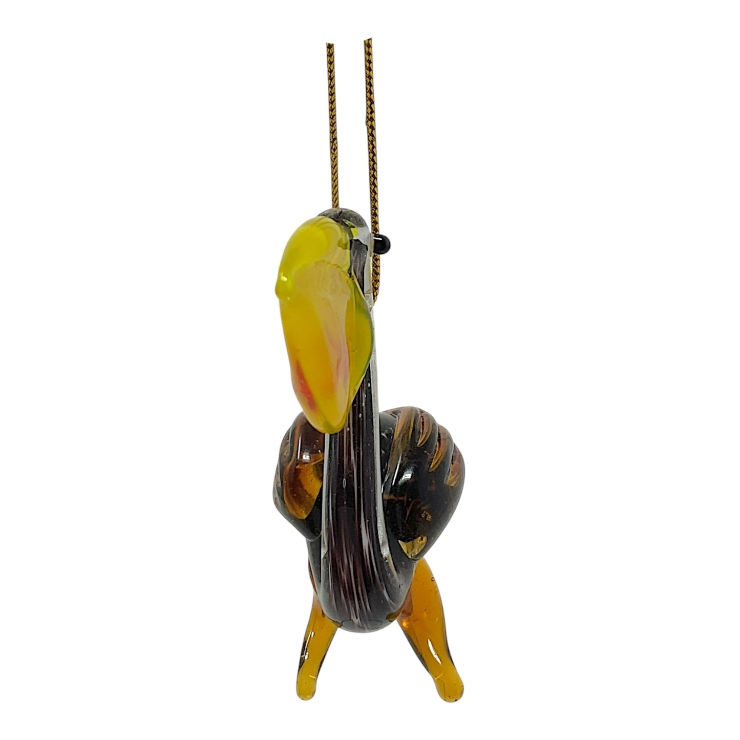 Beachcombers Pelican with Fish In Bill Glass Christmas Tree Ornament 2.8 inch