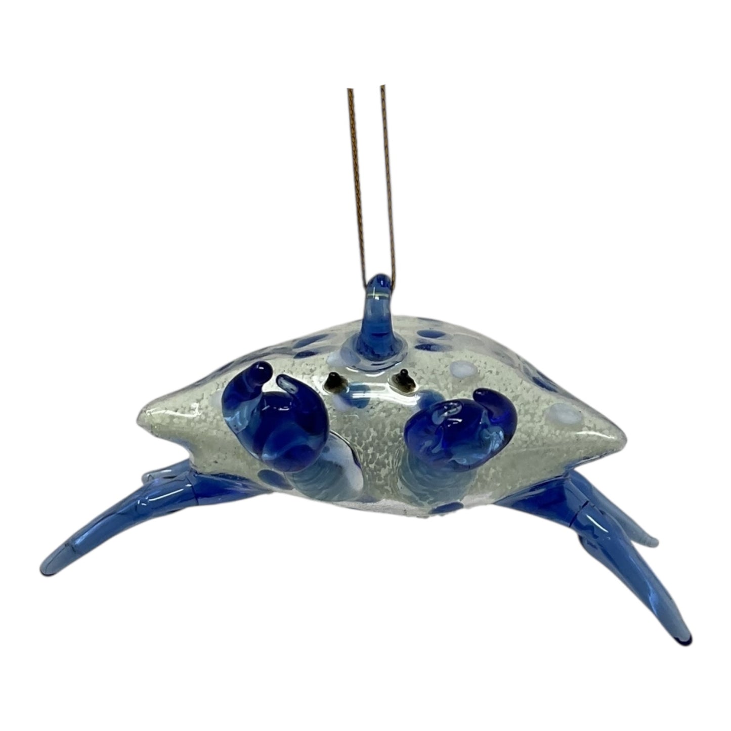 Beachcombers Coastal Blue Crab Glowing Glow in the Dark Glass Christmas Tree Ornament 3.5 inch