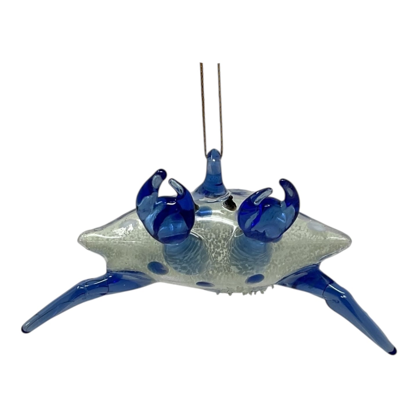 Beachcombers Coastal Blue Crab Glowing Glow in the Dark Glass Christmas Tree Ornament 3.5 inch