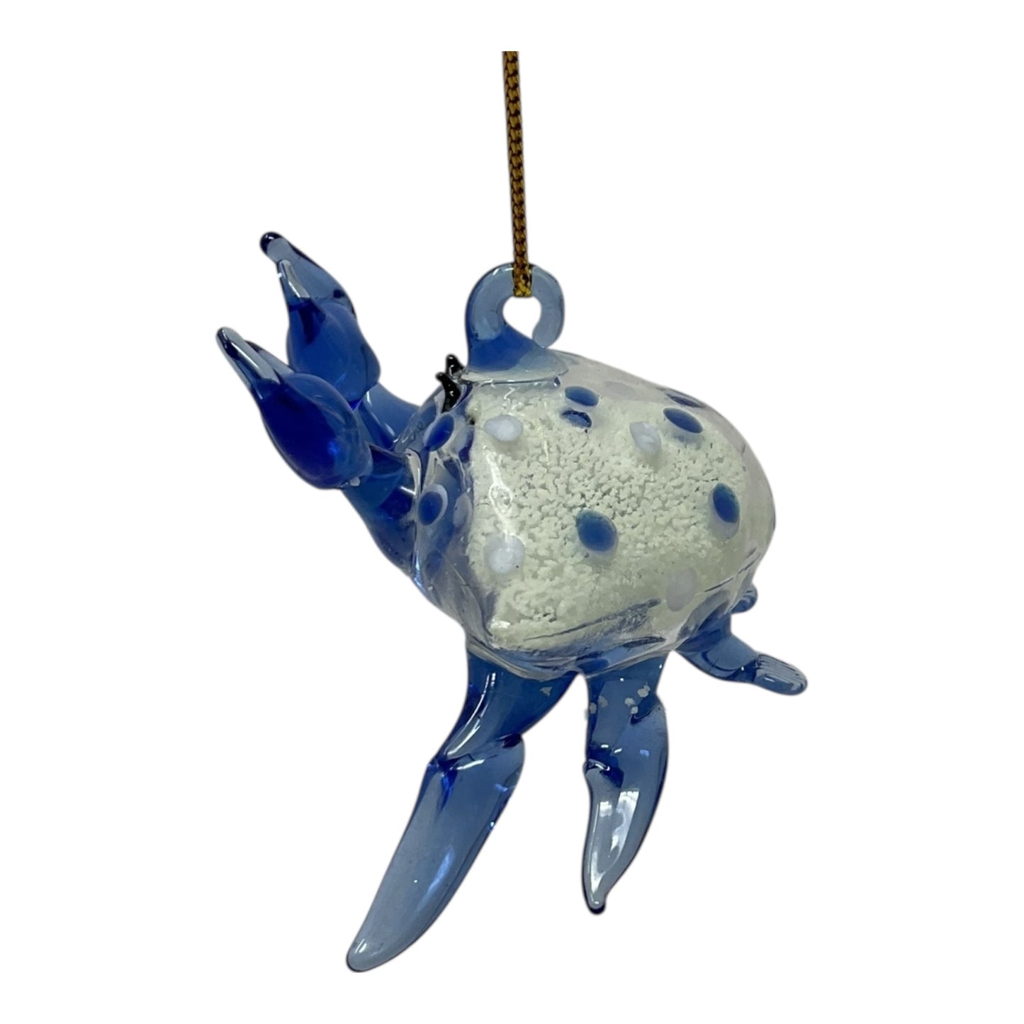 Beachcombers Coastal Blue Crab Glowing Glow in the Dark Glass Christmas Tree Ornament 3.5 inch