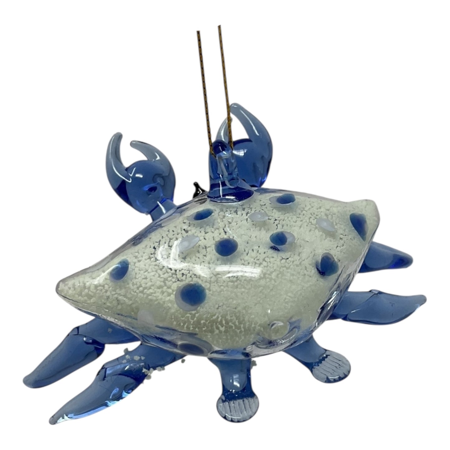 Beachcombers Coastal Blue Crab Glowing Glow in the Dark Glass Christmas Tree Ornament 3.5 inch