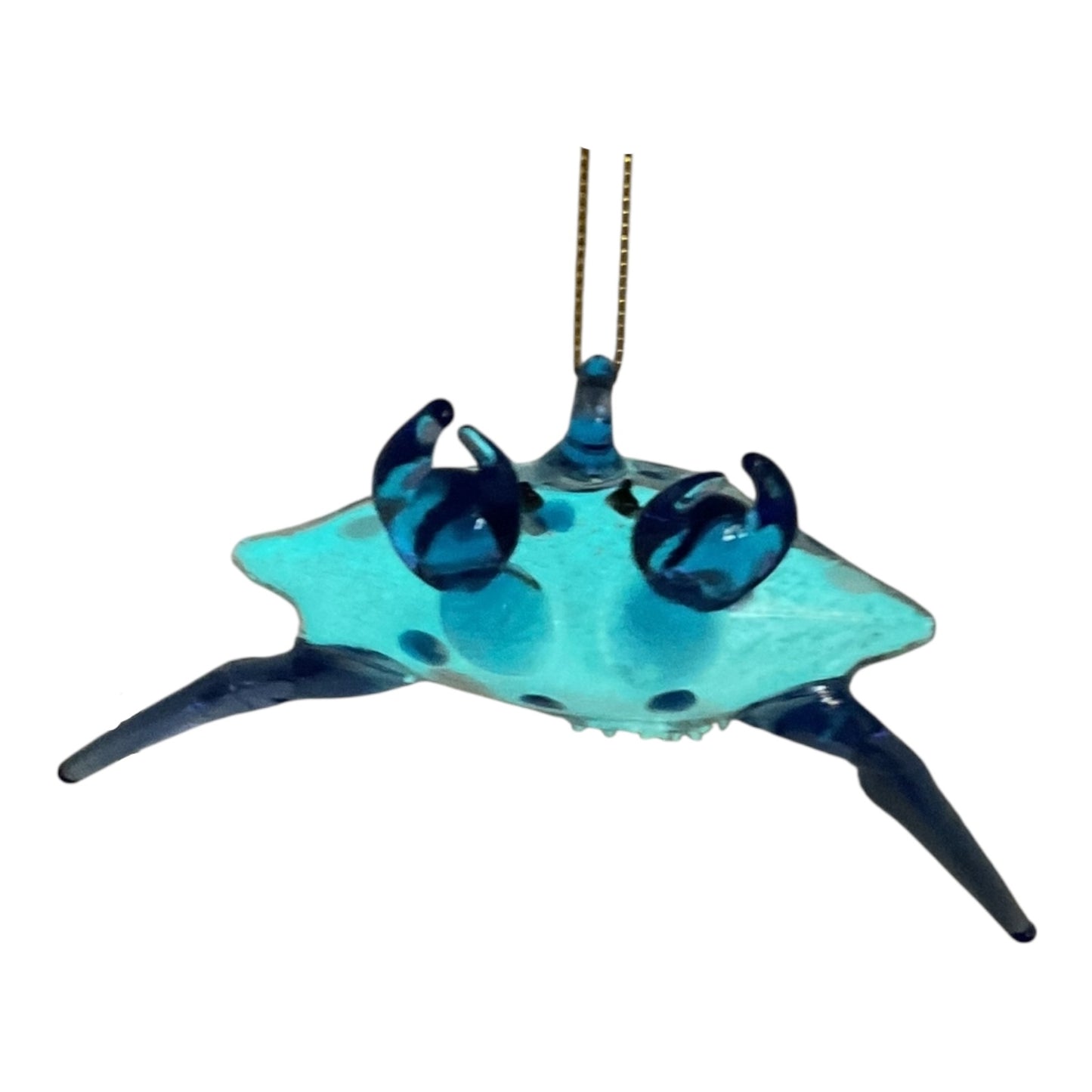 Beachcombers Coastal Blue Crab Glowing Glow in the Dark Glass Christmas Tree Ornament 3.5 inch