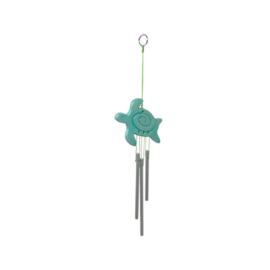 Beachcombers Ceramic Sea Turtle Wind Chime Outdoor Garden Windchime 10.2 Inch