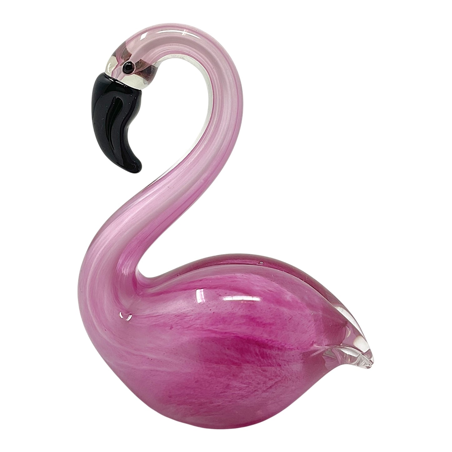 Beachcombers Sitting Tropical Pink Flamingo Glass Art Home Decoration Figurine 6.5 inch