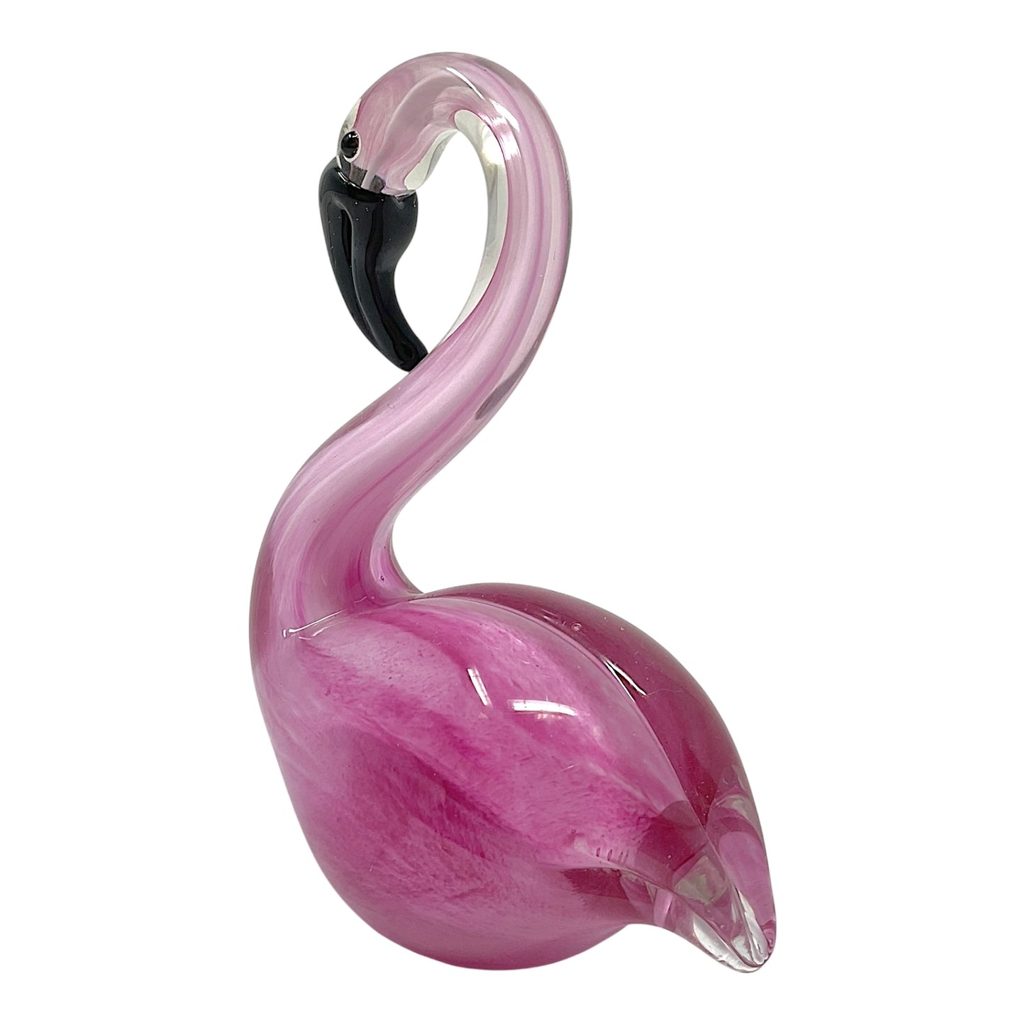Beachcombers Sitting Tropical Pink Flamingo Glass Art Home Decoration Figurine 6.5 inch